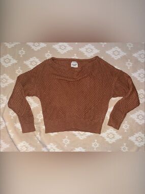 Abercrombie & Fitch Chunky Knit Crewneck Sweater in Rust